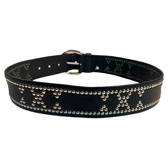 Banana Republic Studded Genuine Leather Wide Belt Size: S Color: Black - Picture 7 of 13